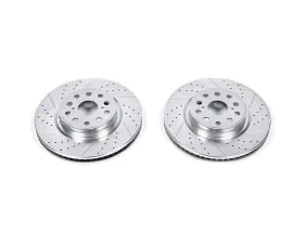 Power Stop Evolution Drilled & Slotted Rotors - Pair Front Lexus LS460 2007-2017