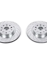 Power Stop Evolution Drilled & Slotted Rotors - Pair Front Lexus LS460 2007-2017                                     - JBR1304XPR - Image 2