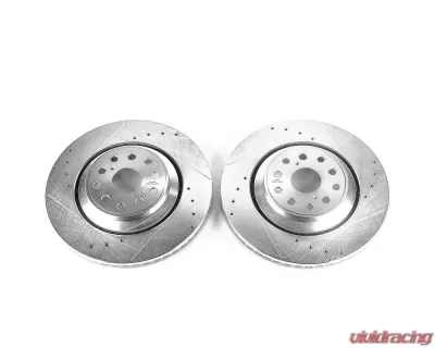 Power Stop Evolution Drilled & Slotted Rotors - Pair Front Lexus LS460 2007-2017 - JBR1305XPR