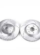 Power Stop Evolution Drilled & Slotted Rotors - Pair Front Mitsubishi Lancer 2008                                     - JBR1317XPR - Image 2