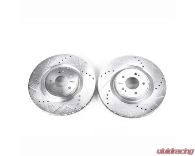 Power Stop Evolution Drilled & Slotted Rotors - Pair Front Mitsubishi Lancer 2008 - JBR1317XPR