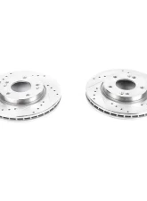 Power Stop Evolution Drilled & Slotted Rotors - Pair Front Hyundai Elantra 2007-2010                                     - JBR1325XPR - Image 2