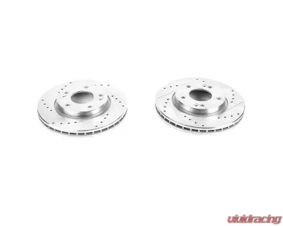 Power Stop Evolution Drilled & Slotted Rotors - Pair Front Hyundai Elantra 2007-2010 - JBR1325XPR