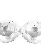 Power Stop Evolution Drilled & Slotted Rotors - Pair Rear Mitsubishi Lancer 2008                                     - JBR1359XPR - Image 2