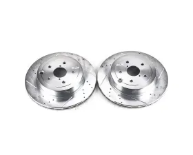 Power Stop Evolution Drilled & Slotted Rotors - Pair Rear Subaru Impreza 2008-2014