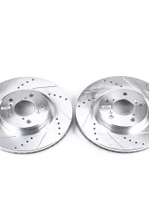 Power Stop Evolution Drilled & Slotted Rotors - Pair Front Acura TL 2009-2014                                     - JBR1383XPR - Image 2