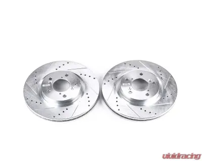 Power Stop Evolution Drilled & Slotted Rotors - Pair Front Acura TL 2009-2014 - JBR1383XPR