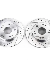 Power Stop Evolution Drilled & Slotted Rotors - Pair Rear Honda CR-Z 2011-2015                                     - JBR1385XPR - Image 2