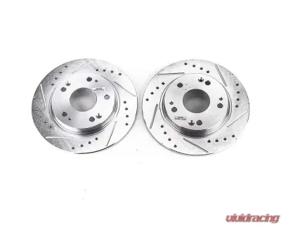 Power Stop Evolution Drilled & Slotted Rotors - Pair Rear Honda CR-Z 2011-2015 - JBR1385XPR