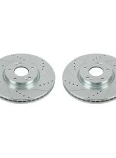Power Stop Evolution Drilled & Slotted Rotors - Pair Front Hyundai Veracruz 2007-2012                                     - JBR1524XPR - Image 2