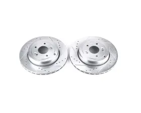 Power Stop Evolution Drilled & Slotted Rotors - Pair Rear Hyundai Genesis Coupe 2010-2016