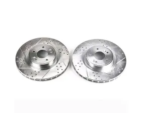 Power Stop Evolution Drilled & Slotted Rotors - Pair Front Hyundai Genesis Coupe 2010-2016