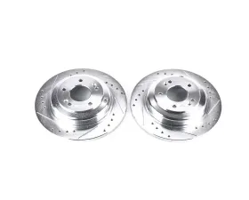 Power Stop Evolution Drilled & Slotted Rotors - Pair Rear Hyundai Genesis Coupe 2010-2016