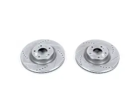 Power Stop Evolution Drilled & Slotted Rotors - Pair Front Hyundai Genesis Coupe 2010-2016
