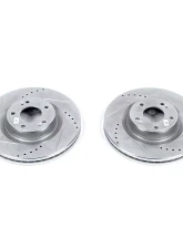 Power Stop Evolution Drilled & Slotted Rotors - Pair Front Hyundai Genesis Coupe 2010-2016                                     - JBR1531XPR - Image 2