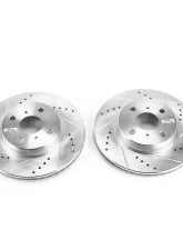 Power Stop Evolution Drilled & Slotted Rotors - Pair Front Scion iQ 2012-2015                                     - JBR1541XPR - Image 2