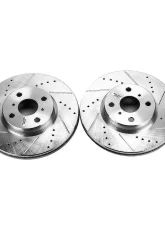 Power Stop Evolution Drilled & Slotted Rotors - Pair Front Toyota Yaris 2012-2018                                     - JBR1546XPR - Image 2