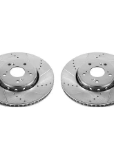 Power Stop Evolution Drilled & Slotted Rotors - Pair Front Acura ILX 2016                                     - JBR1550XPR - Image 2