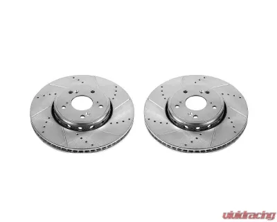 Power Stop Evolution Drilled & Slotted Rotors - Pair Front Acura ILX 2016 - JBR1550XPR