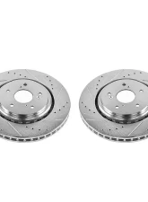 Power Stop Evolution Drilled & Slotted Rotors - Pair Front Acura MDX 2014-2016                                     - JBR1589XPR - Image 2