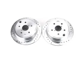 Power Stop Evolution Drilled & Slotted Rotors - Pair Rear Subaru WRX 2015-2019