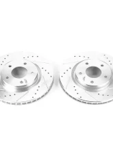 Power Stop Evolution Drilled & Slotted Rotors - Pair Front Nissan Leaf 2014-2017                                     - JBR1716XPR - Image 2