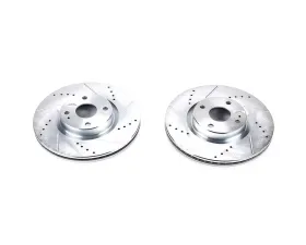 Power Stop Evolution Drilled & Slotted Rotors - Pair Front Fiat 124 Spider 2017-2019