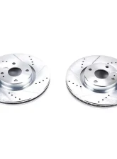 Power Stop Evolution Drilled & Slotted Rotors - Pair Front Fiat 124 Spider 2017-2019                                     - JBR1724XPR - Image 2