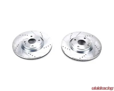Power Stop Evolution Drilled & Slotted Rotors - Pair Front Fiat 124 Spider 2017-2019 - JBR1724XPR