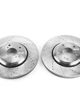 Power Stop Evolution Drilled & Slotted Rotors - Pair Front Acura ILX 2017-2018                                     - JBR1730XPR - Image 2