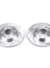 Power Stop Evolution Drilled & Slotted Rotors - Pair Front Honda Civic 1988-1991                                     - JBR304XPR - Image 2