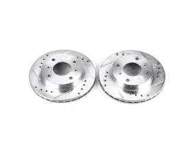 Power Stop Evolution Drilled & Slotted Rotors - Pair Front Nissan 240SX 1989-1996