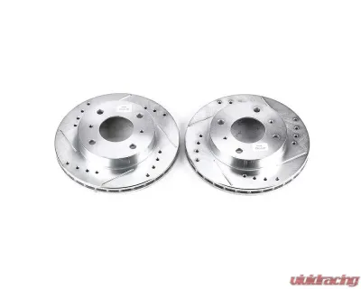 Power Stop Evolution Drilled & Slotted Rotors - Pair Front Nissan 240SX 1989-1996 - JBR502XPR