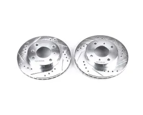 Power Stop Evolution Drilled & Slotted Rotors - Pair Front Infiniti G20 1991-1996