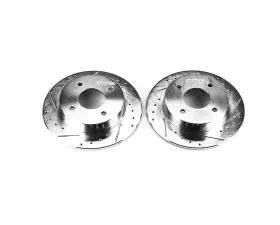 Power Stop Evolution Drilled & Slotted Rotors - Pair Rear Nissan 240SX 1989-1998