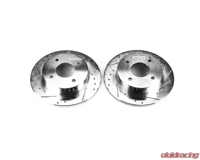 Power Stop Evolution Drilled & Slotted Rotors - Pair Rear Nissan 240SX 1989-1998 - JBR504XPR