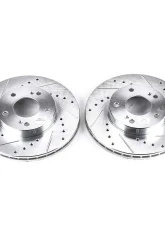 Power Stop Evolution Drilled & Slotted Rotors - Pair Front Infiniti I30 1996-1999                                     - JBR505XPR - Image 2