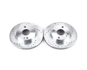 Power Stop Evolution Drilled & Slotted Rotors - Pair Front Mazda Miata 1990-1993
