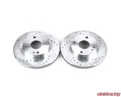 Power Stop Evolution Drilled & Slotted Rotors - Pair Front Mazda Miata 1990-1993 - JBR543XPR