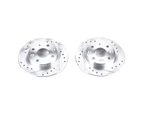 Power Stop Evolution Drilled & Slotted Rotors - Pair Rear Mazda Miata 1990-1993