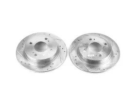 Power Stop Evolution Drilled & Slotted Rotors - Pair Rear Infiniti G20 1991-1996