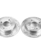 Power Stop Evolution Drilled & Slotted Rotors - Pair Rear Infiniti G20 1991-1996                                     - JBR553XPR - Image 2