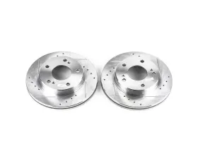 Power Stop Evolution Drilled & Slotted Rotors - Pair Front Nissan 240SX 1994-1996