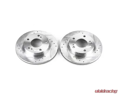 Power Stop Evolution Drilled & Slotted Rotors - Pair Front Nissan 240SX 1994-1996 - JBR559XPR