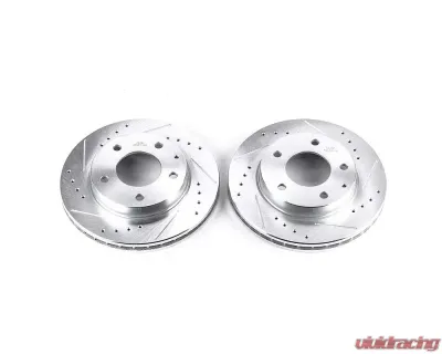 Power Stop Evolution Drilled & Slotted Rotors - Pair Front Ford Probe 1993-1997 - JBR577XPR