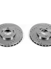 Power Stop Evolution Drilled & Slotted Rotors - Pair Front Dodge Stealth 1991-1993                                     - JBR582XPR - Image 2