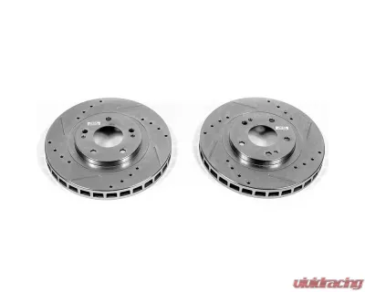 Power Stop Evolution Drilled & Slotted Rotors - Pair Front Dodge Stealth 1991-1993 - JBR582XPR