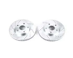 Power Stop Evolution Drilled & Slotted Rotors - Pair Front Lexus ES300 1992-2001