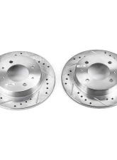 Power Stop Evolution Drilled & Slotted Rotors - Pair Rear Hyundai Elantra 1997-2006                                     - JBR774XPR - Image 2