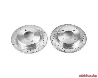 Power Stop Evolution Drilled & Slotted Rotors - Pair Rear Hyundai Elantra 1997-2006 - JBR774XPR
